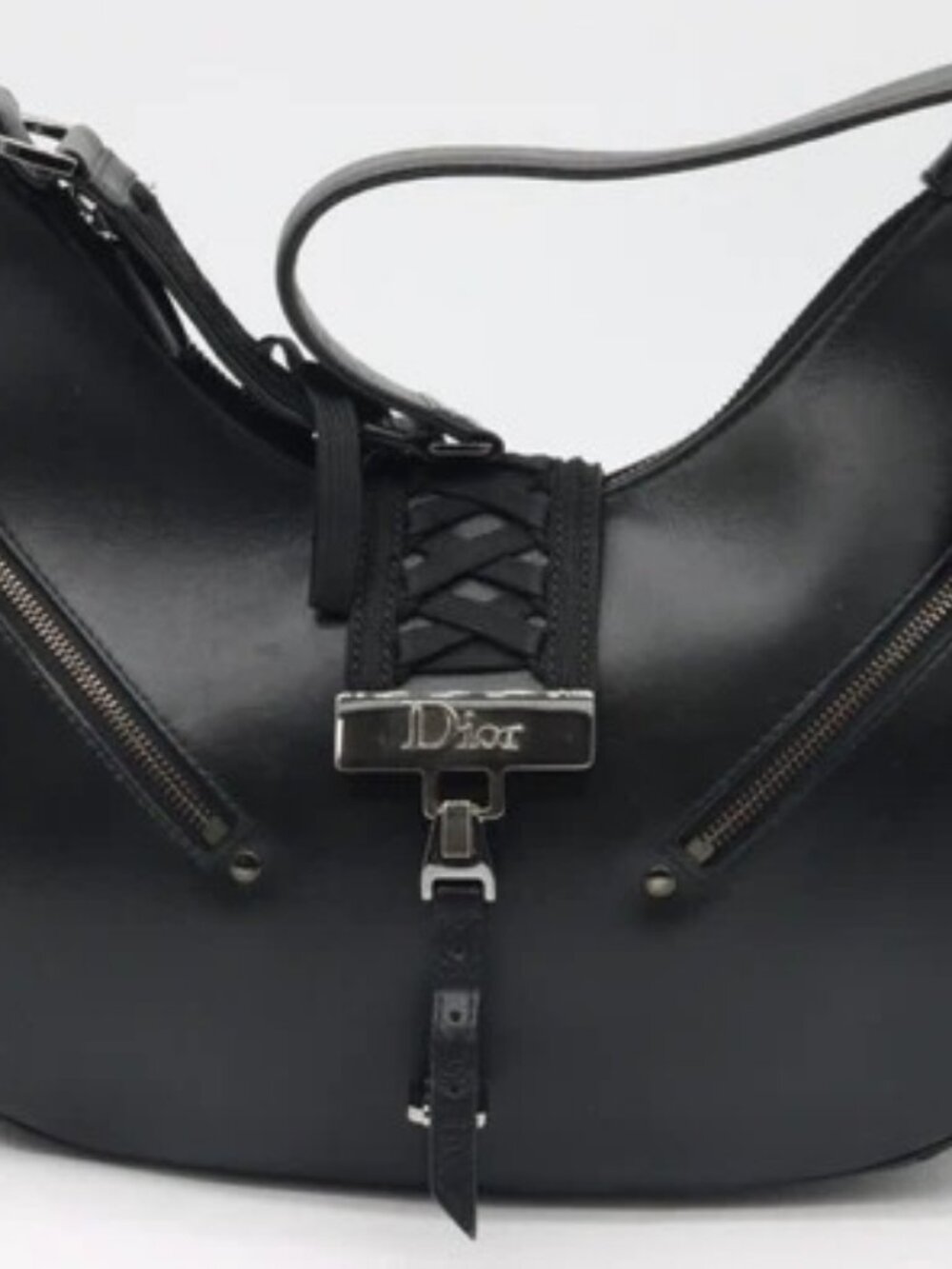 Christian Dior Admit It Corset Bag in Black Leather